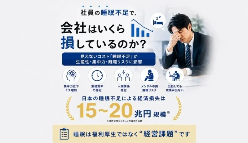 社員の睡眠不足で、会社はいくら損しているのか？