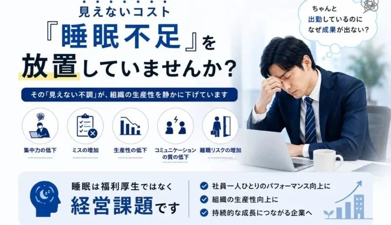 見えないコスト『睡眠不足』を放置していませんか？