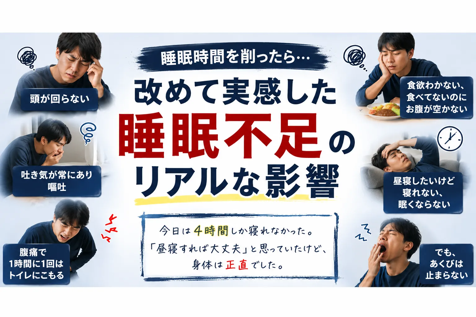 睡眠時間を削って、改めて睡眠不足の怖さを実感した日