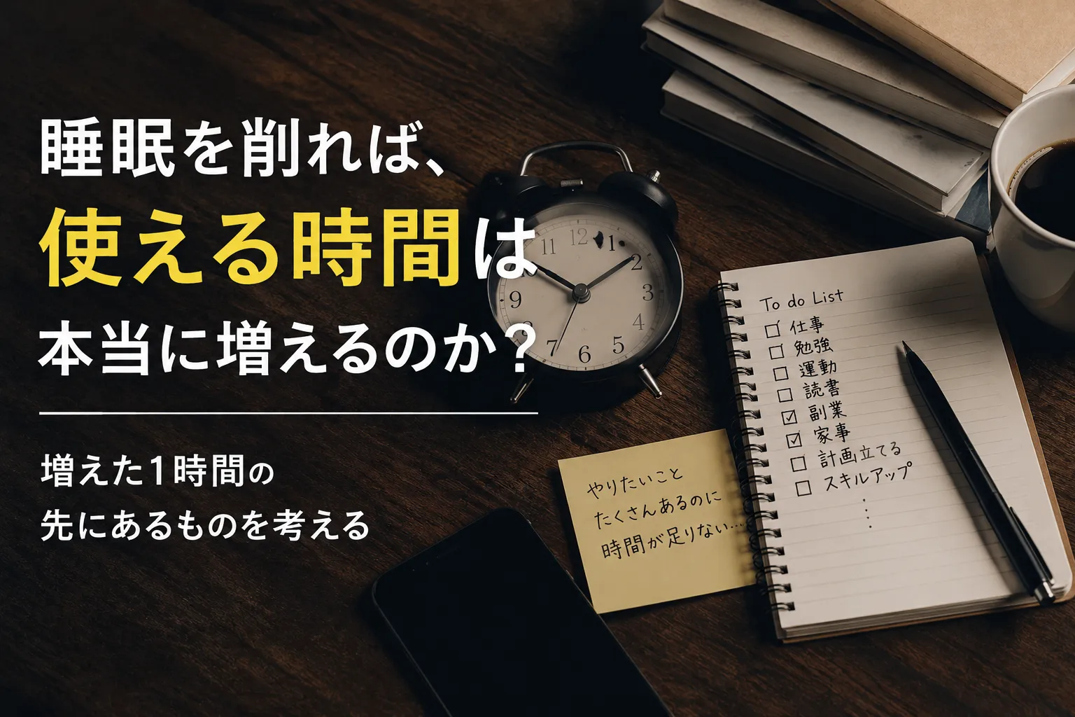 睡眠を削れば、使える時間は本当に増えるのか?
