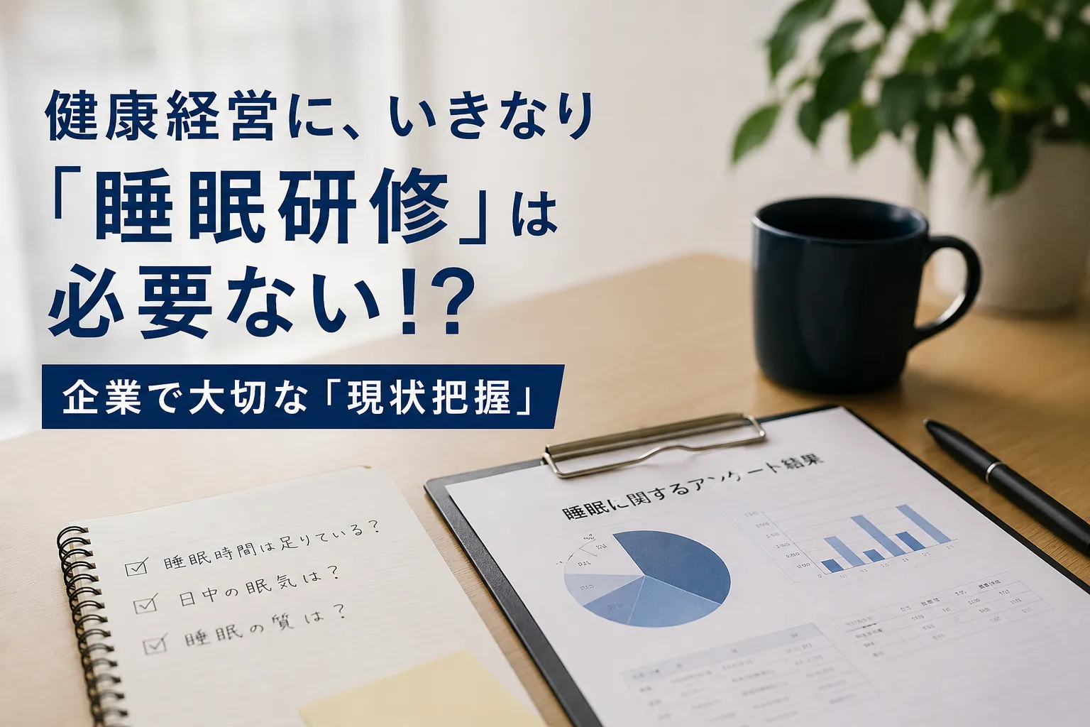 健康経営に、いきなり「睡眠研修」は必要ない!?企業の睡眠施策で大切な「現状把握」