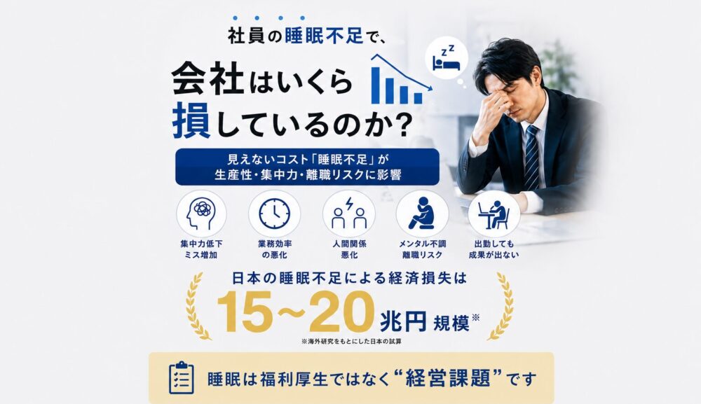 社員の睡眠不足で、会社はいくら損しているのか？