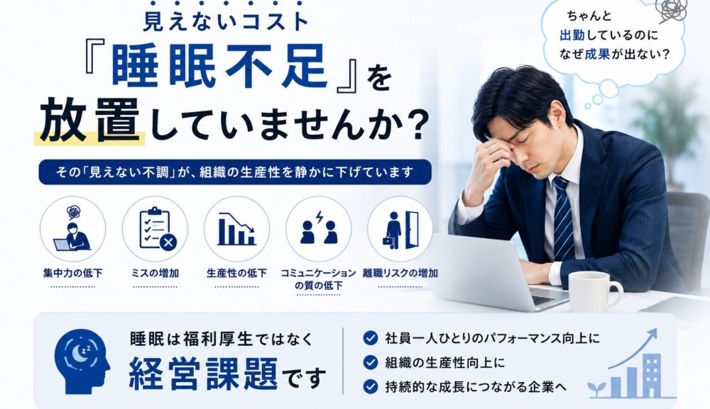 見えないコスト『睡眠不足』を放置していませんか？
